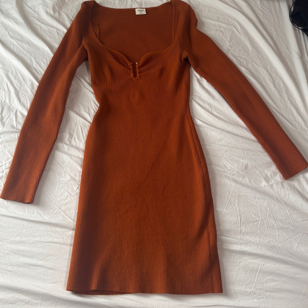 Orange Abercrombie sweater dress
